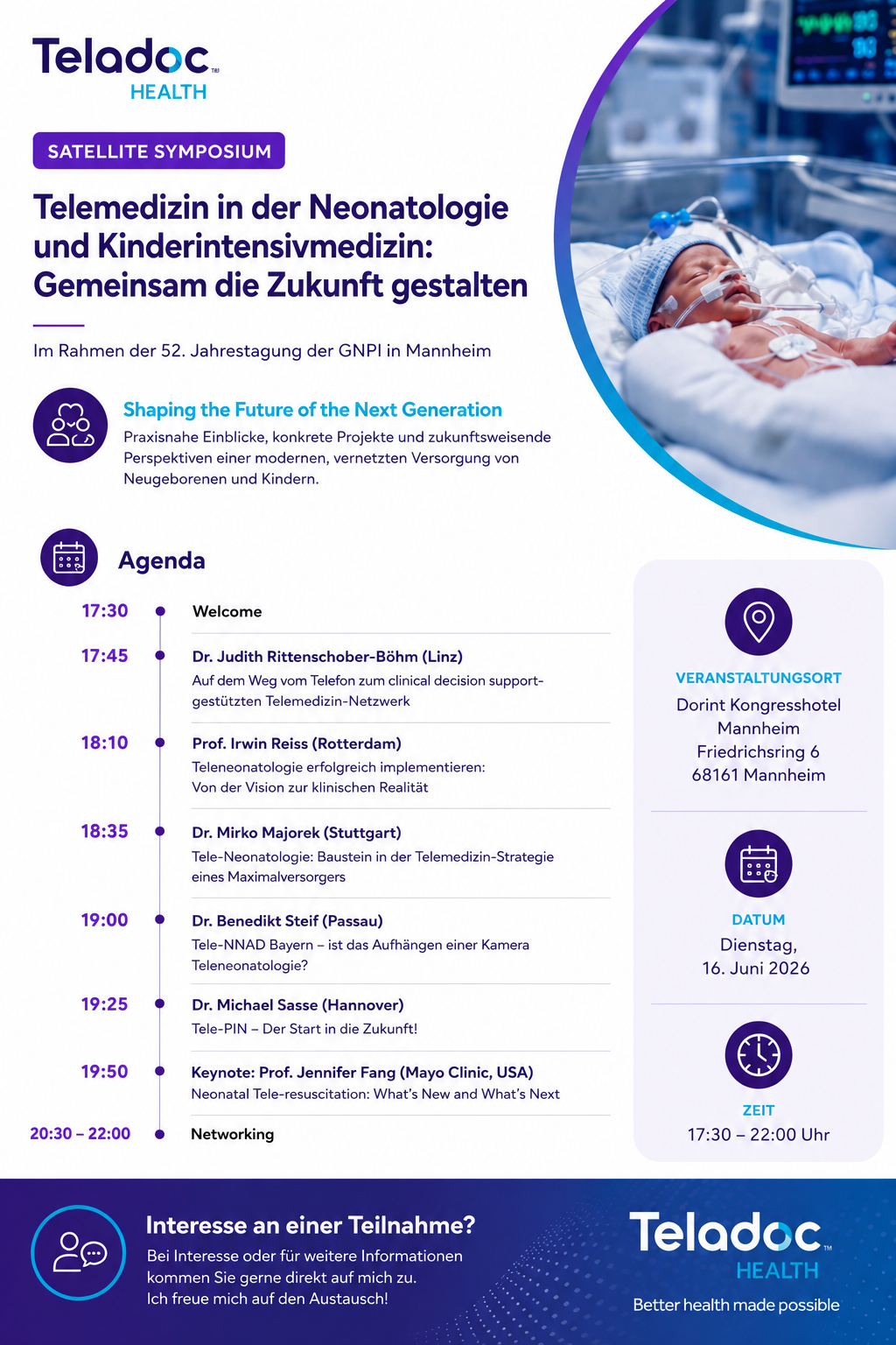 Telemedizin in der Neonatologie und pädiatrischen Intensivmedizin: Zukunft gemeinsam gestalten - Teladoc Health Germany